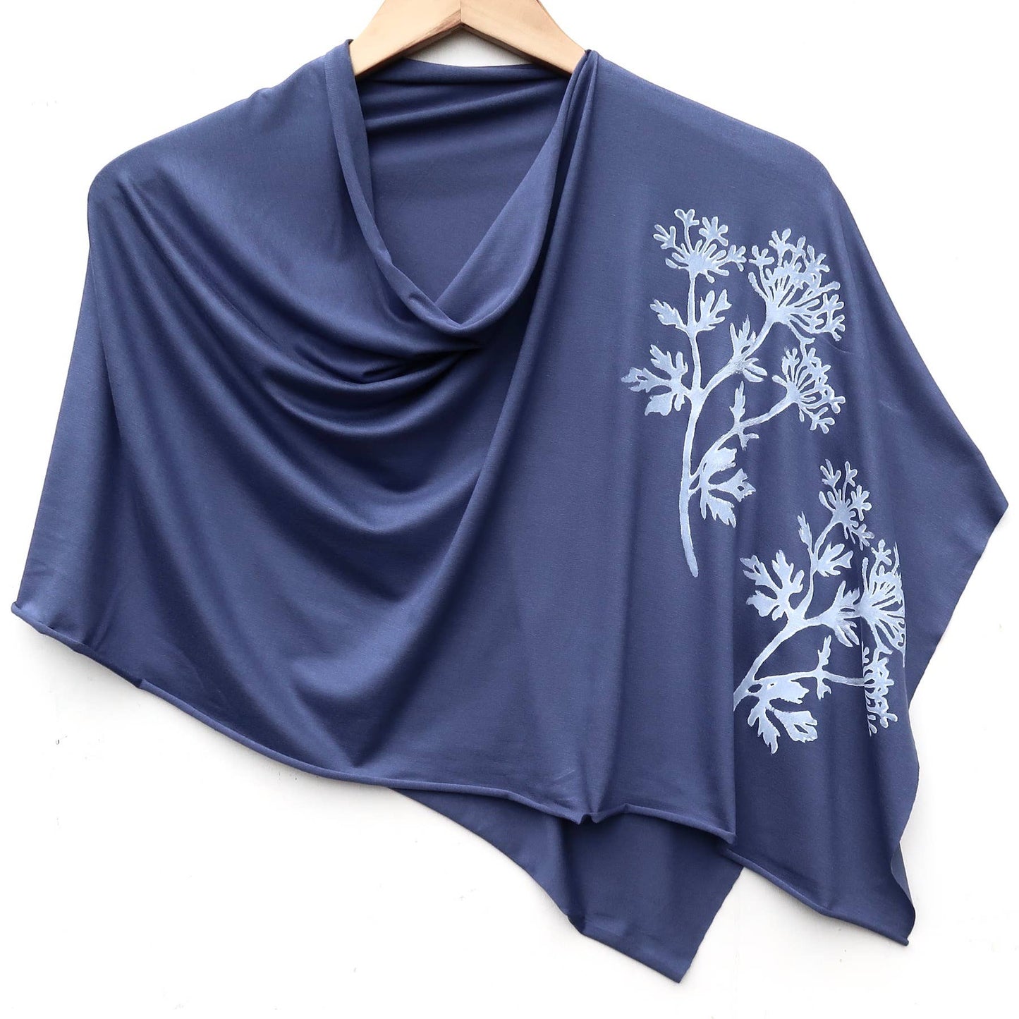 Windsparrow Studio - Lightweight Poncho - Parsley (white ink)