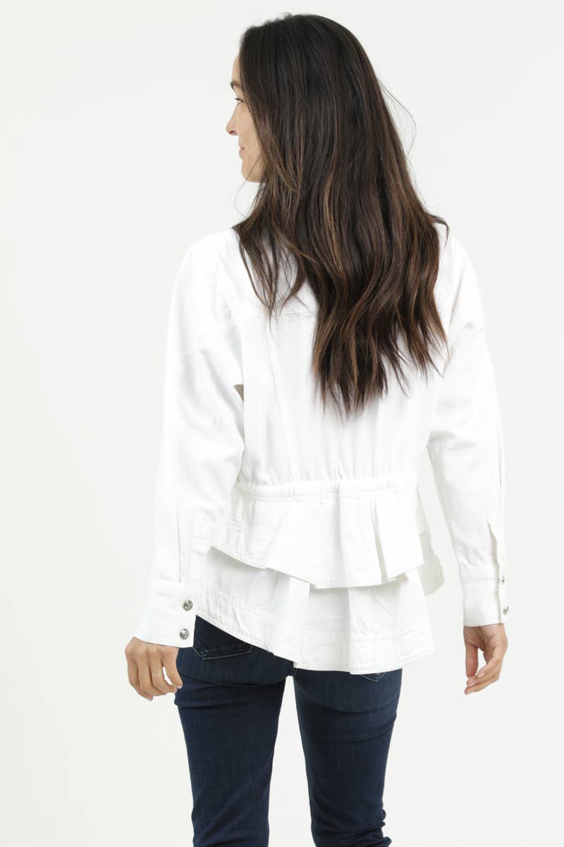 Nostalgia - E2U94-ASIS DENIM RUFFLE PEPLUM JACKET