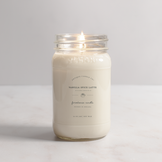 Antique Candle Co.® - Vanilla Spice Latte - Soy Wax Mason Jar Candle