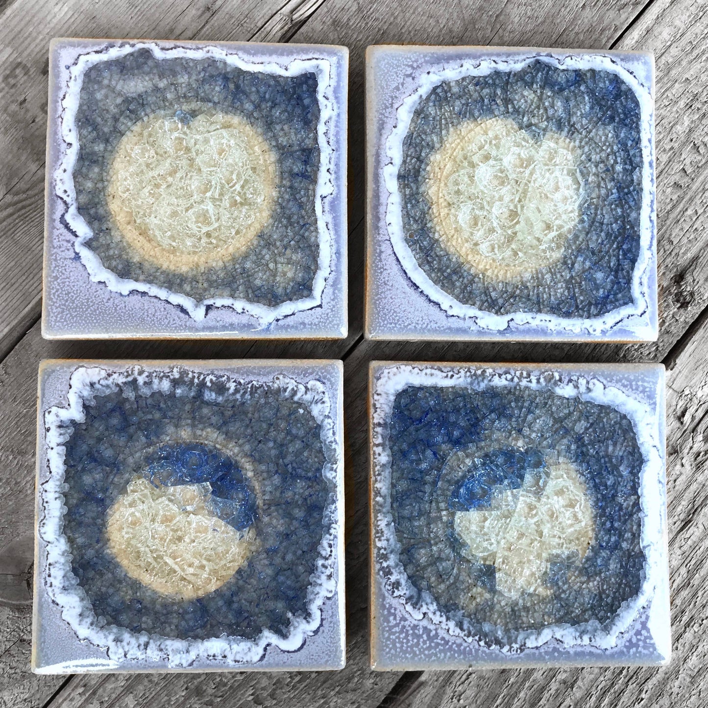Dock 6 Pottery - Square Coaster - Periwinkle - Individual Coaster