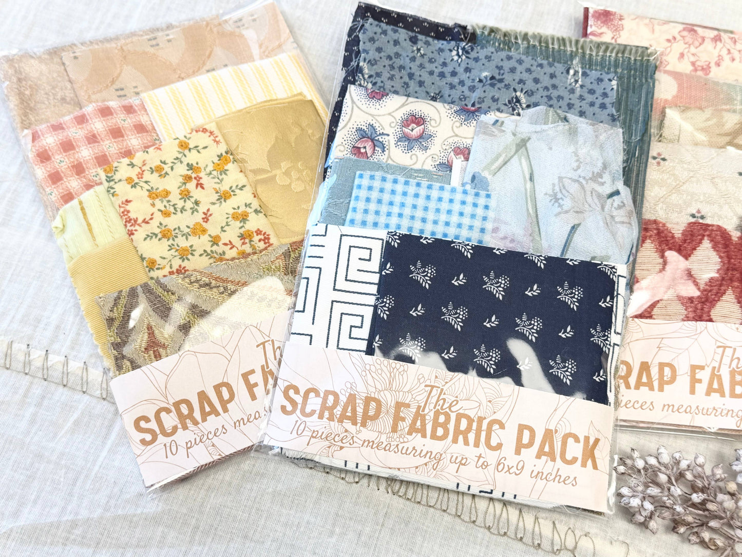 A House of Books - Fabric Scraps by Color Textile Collage