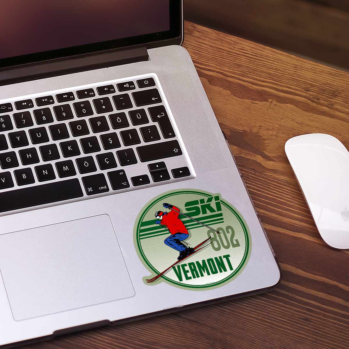 RetroPlanet - Ski Vermont Die Cut Sticker Retro Style VT Sticker