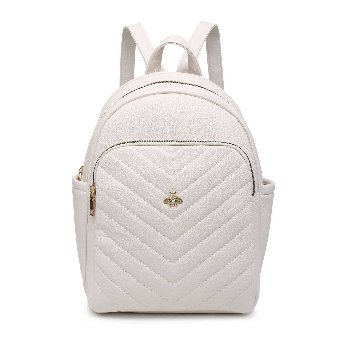 Papaya Fashion Ltd - GL23901-Backpack with chevron quilted pattern and bee badge