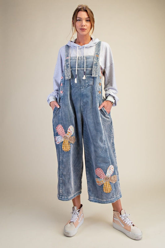 Flower Overalls Denim