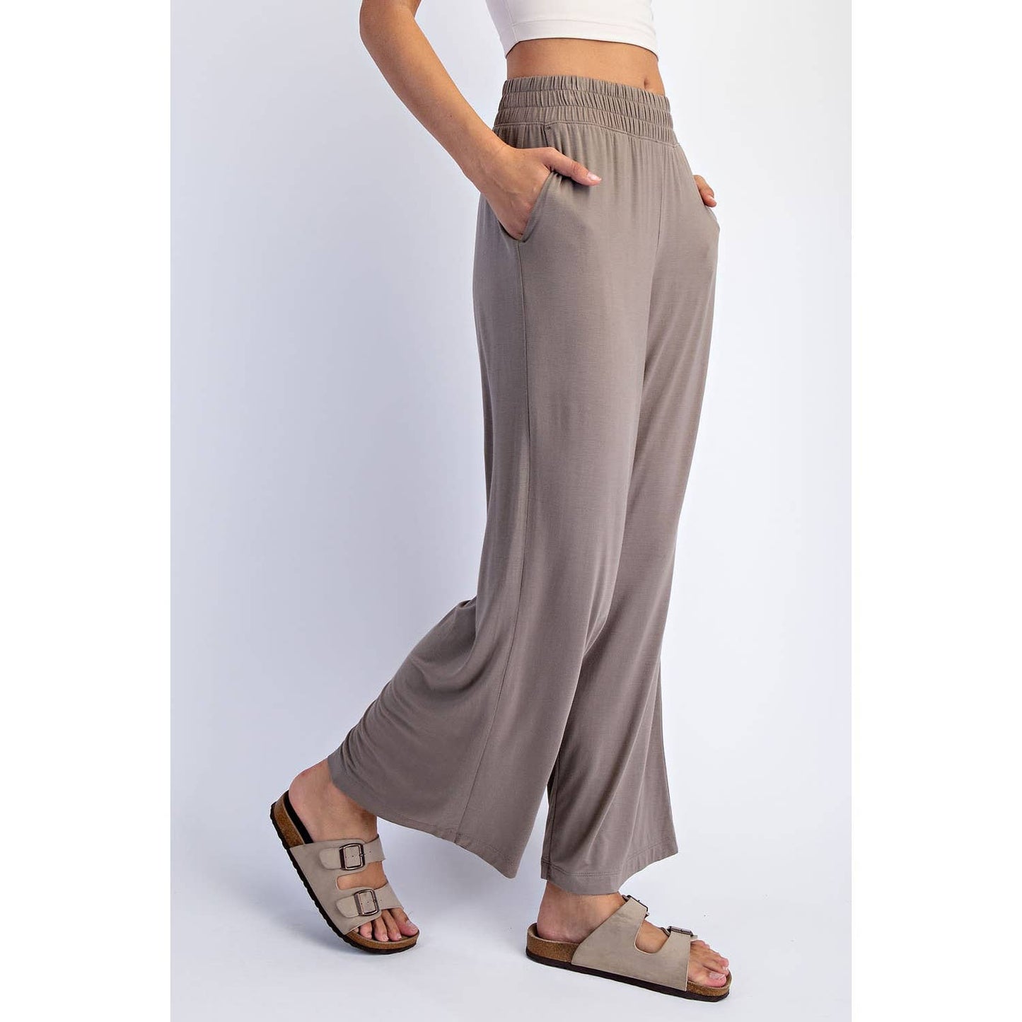 Rae Mode - VISCOSE MODAL CROPPED WIDE LEG PANTS