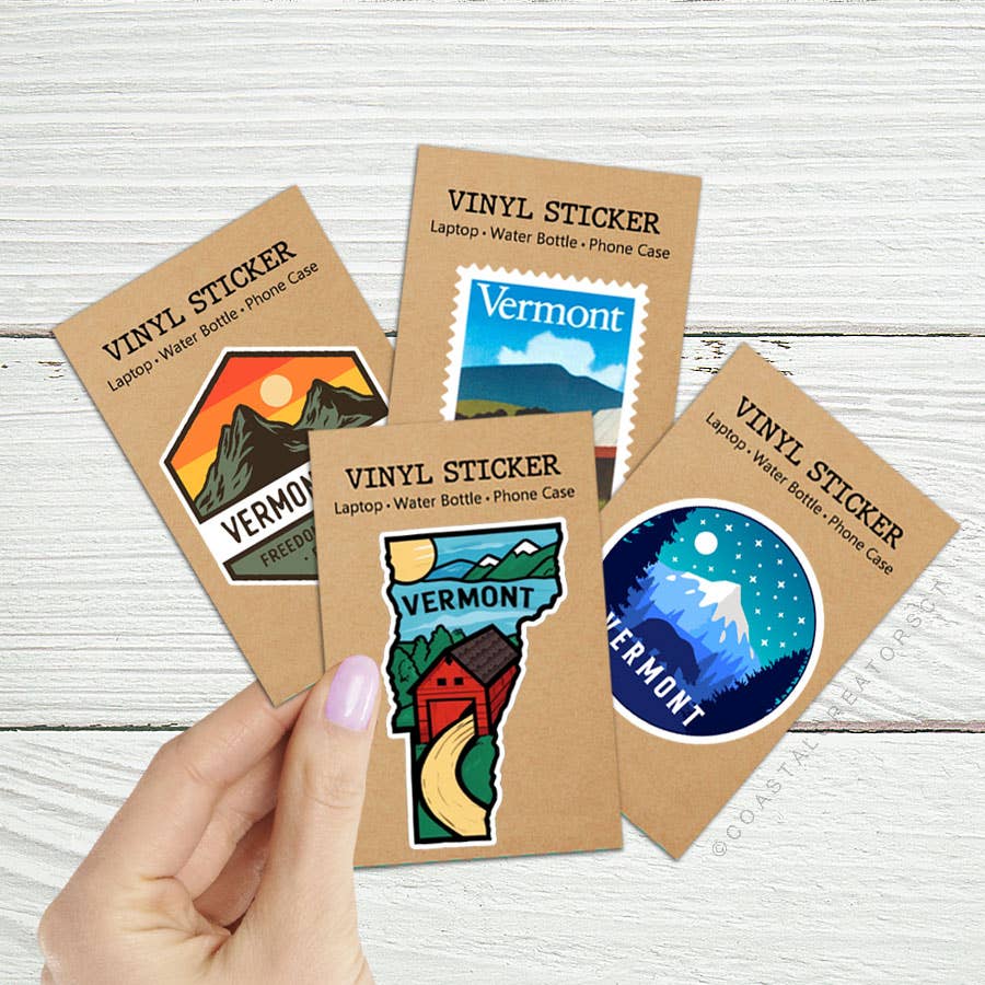Coastal Creators of Connecticut - Vermont Covered Bridge Laptop, Kindle Water Bottle Sticker