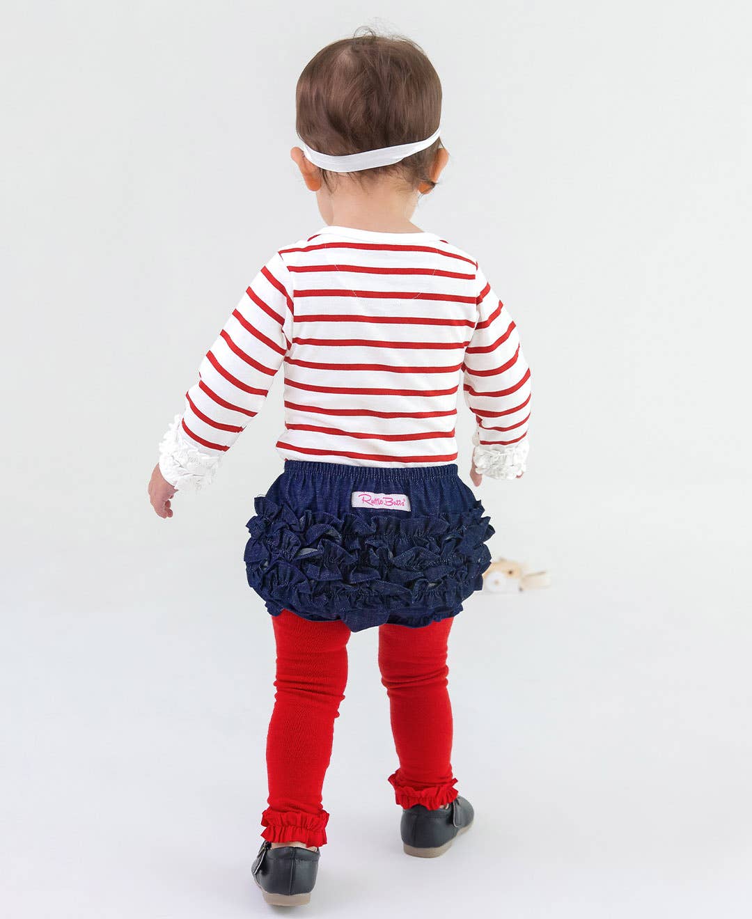 RuffleButts + RuggedButts - Girls Red Footless Ruffle Tights