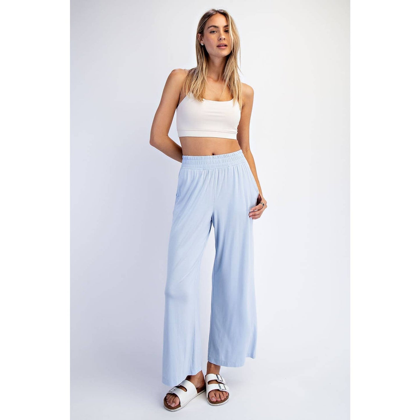 Rae Mode - VISCOSE MODAL CROPPED WIDE LEG PANTS