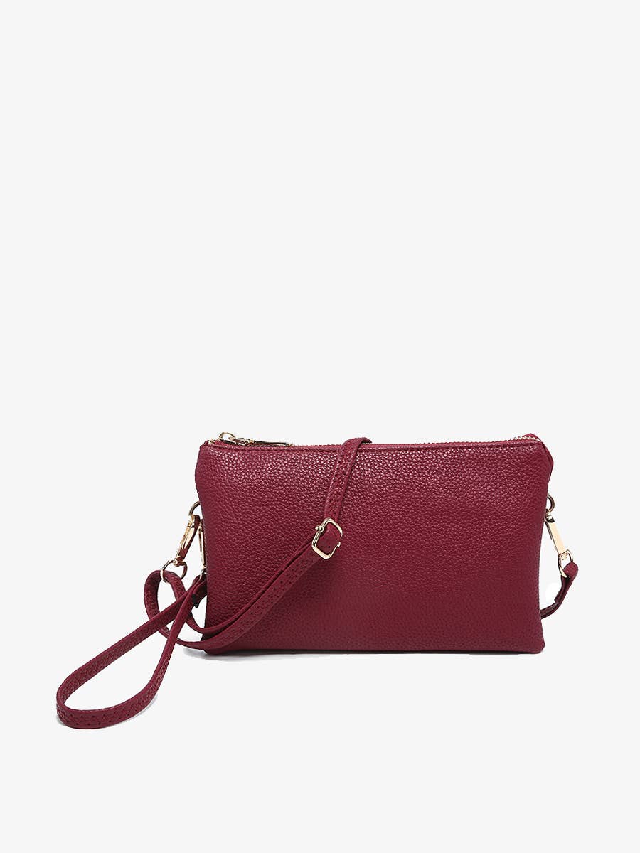 Jen & Co. - M013 Riley Monogrammable 3 Compartment Crossbody/Wristlet