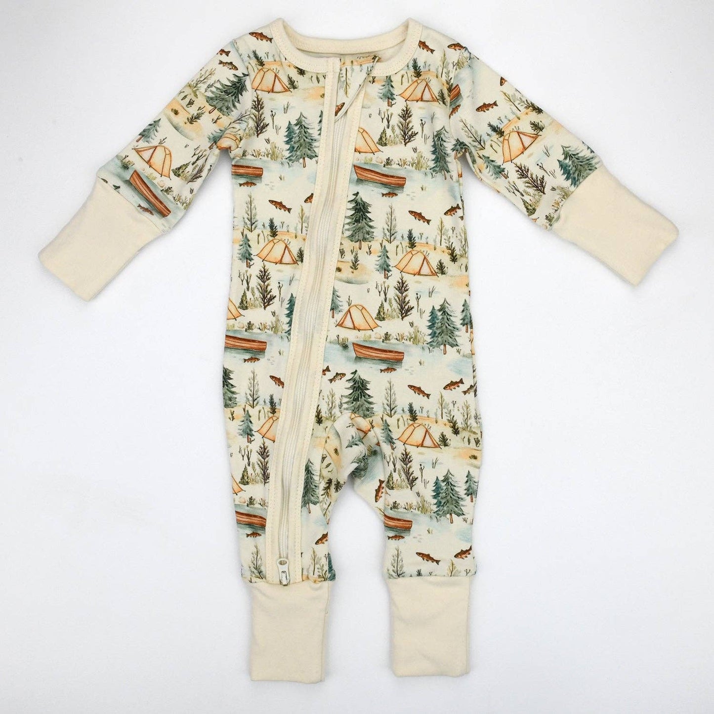 Earthy - Organic Cotton Baby Pajamas 2-Way Zip Front Zipper Sleeper, Everett