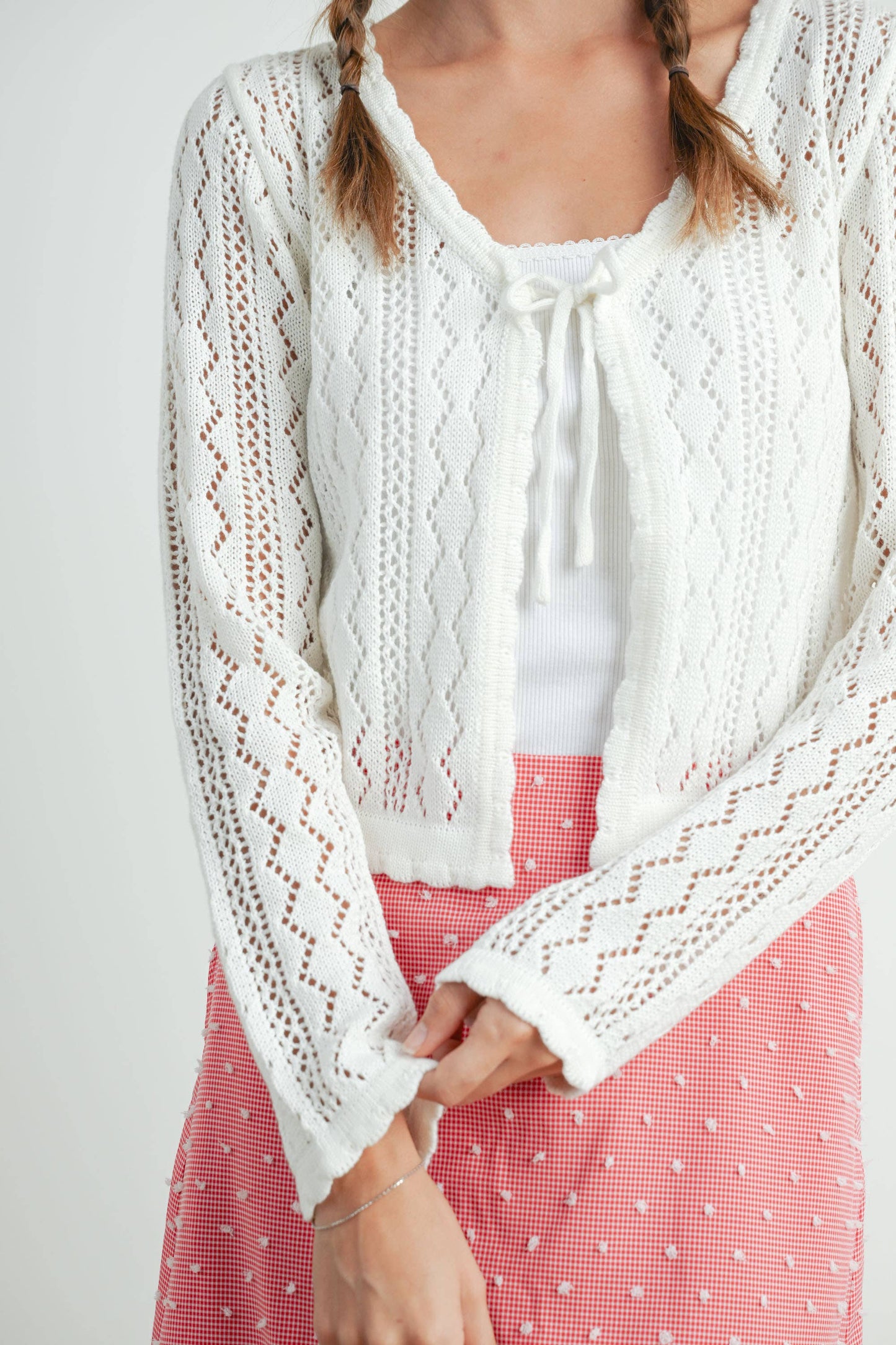BUTTERMELON - Knitted Tie-Front Cardigan - BMC7680