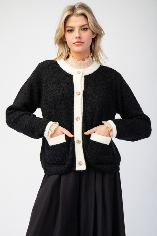 Black and White Sweater Jacket