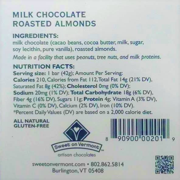 Sweet on Vermont Artisan Confections - Chocolate - Milk Roasted Almonds