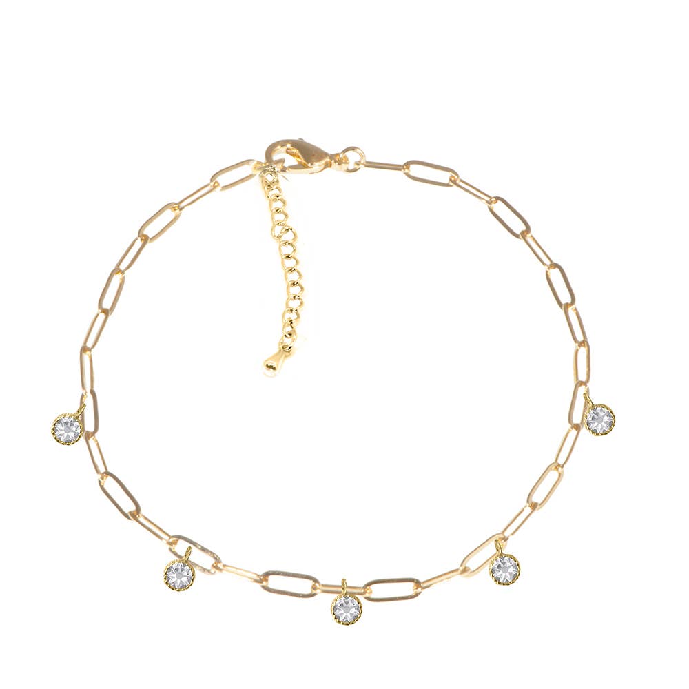 Maya J - Ankle Bracelets - 14K Gold-Plated - Full Display