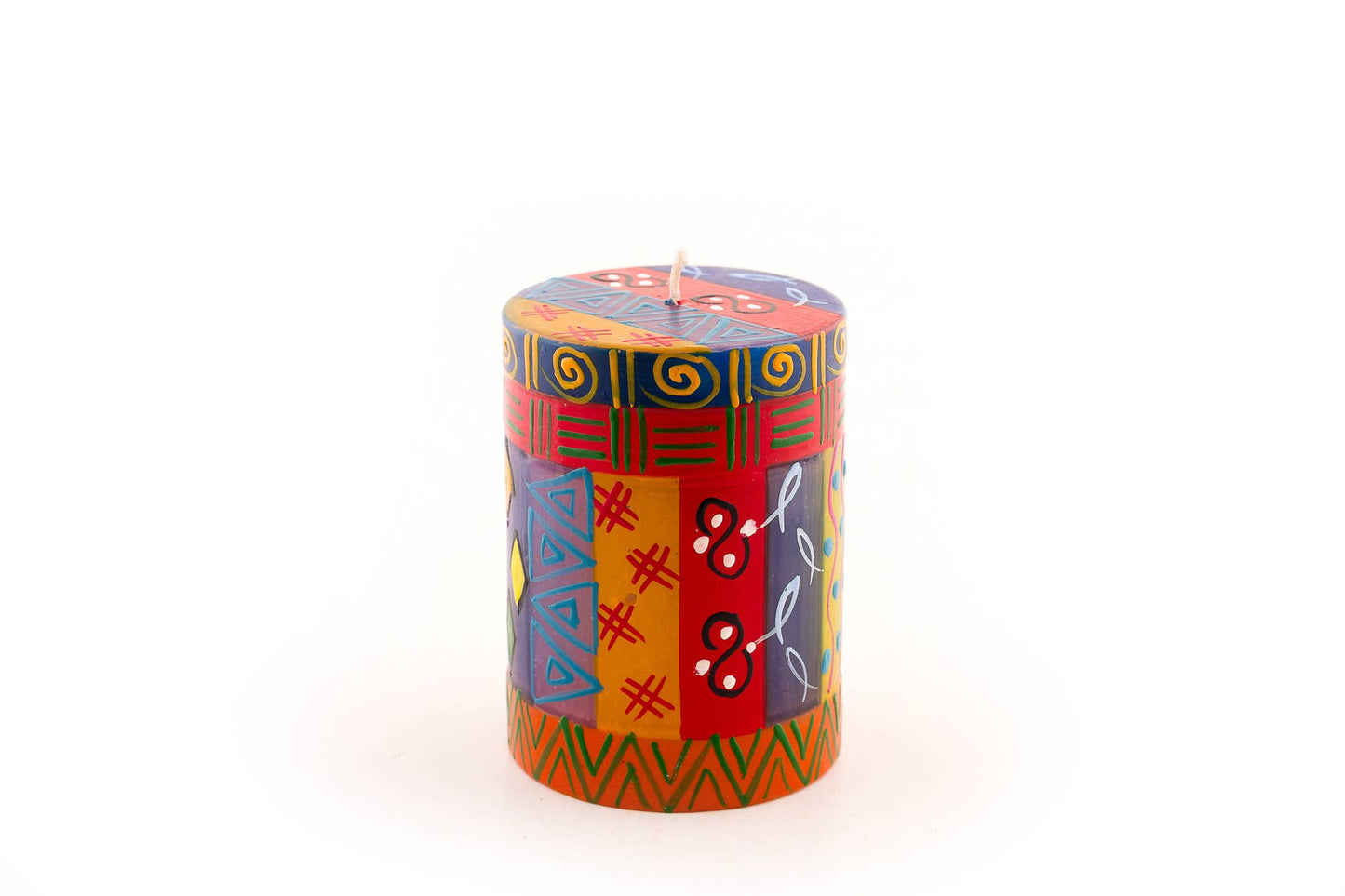 Thumbprint Artifacts - Multi Color Ethnic Candle