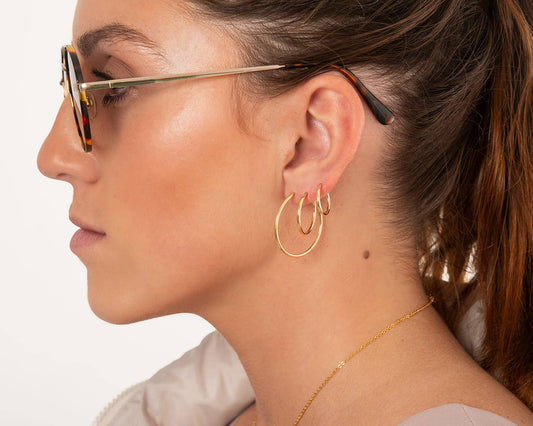 Edgy Petal Jewelry - Everyday Gold-Plated Hoops for Fall