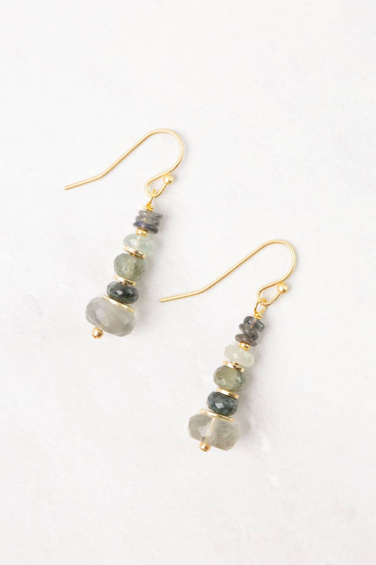 Anne Vaughan Designs Jewelry - Equinox Aquamarine, Labradorite, Moonstone Simple Earrings