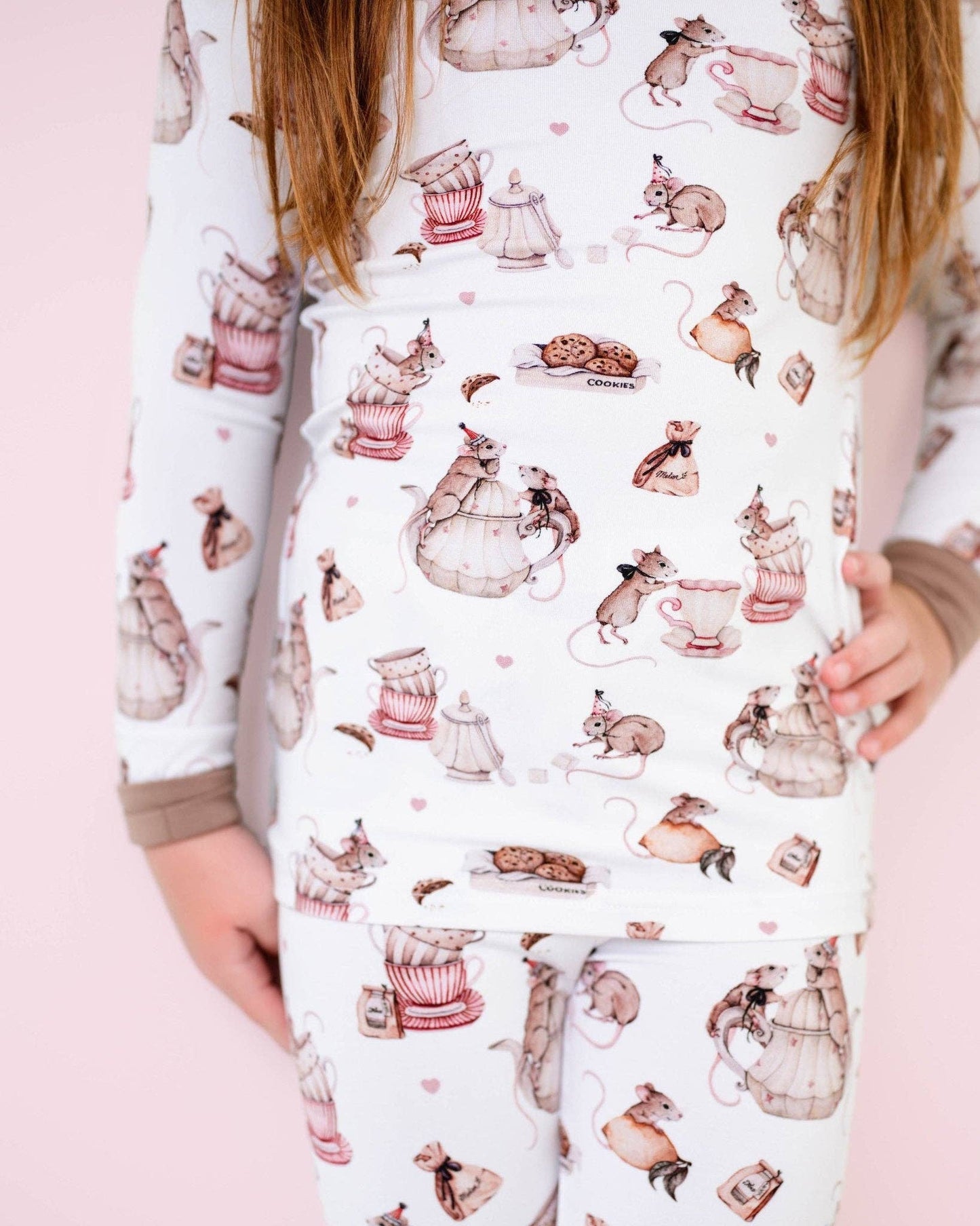 Jammie Session formerly Big Dreams Little Jammies - Tiny Tea Time Long Sleeve Kids Bamboo Pajamas sets, Baby toddler Unisex kids sleepwear, Gender natural Clothing, Kids outfit, Matching Family Pajamas,