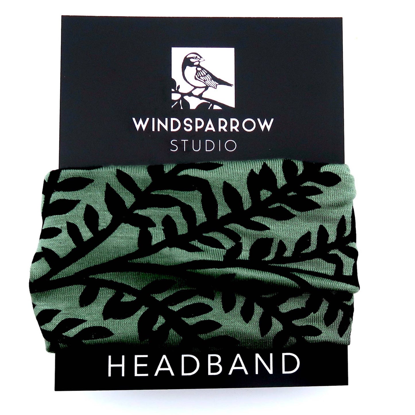 Windsparrow Studio - Headband - Leafy Branch (black ink)