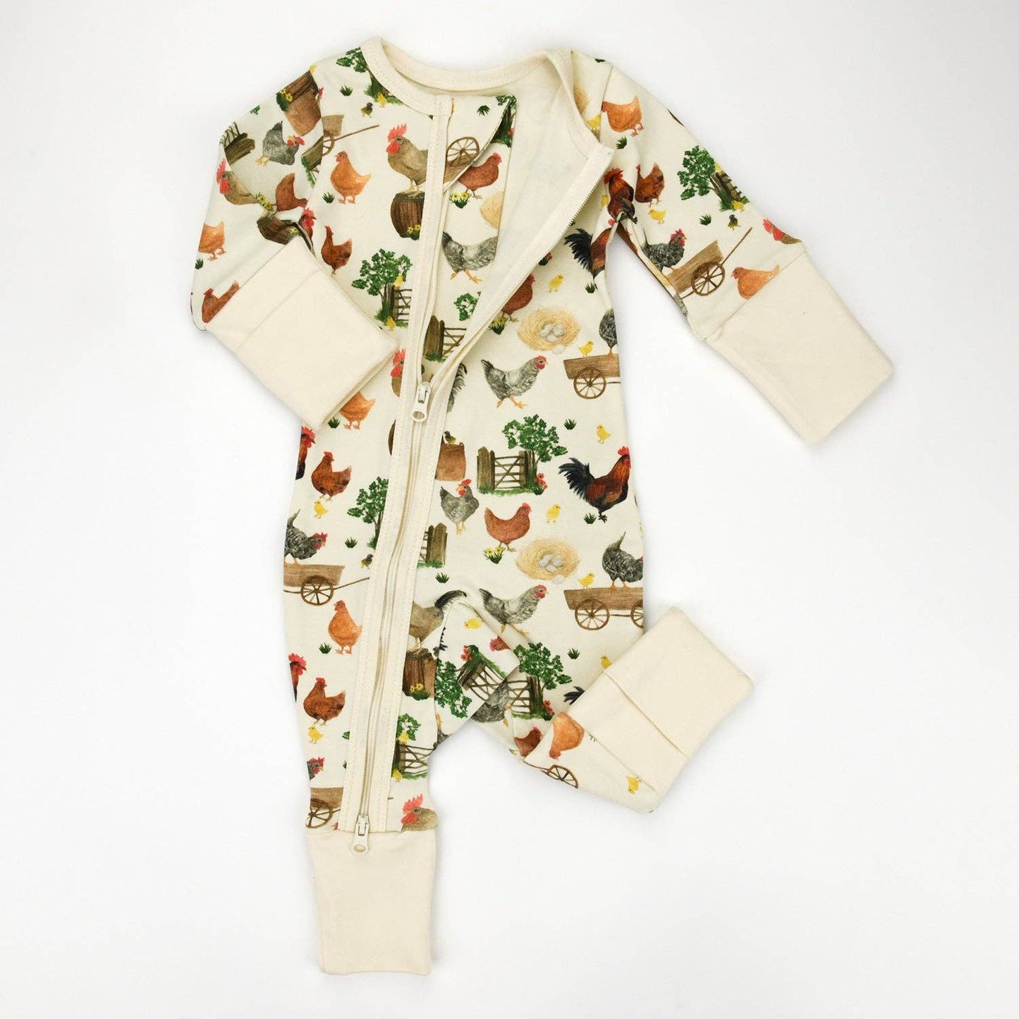 Earthy - Organic Cotton Baby Pajamas 2-Way Zip Front Zipper Sleeper, Basil