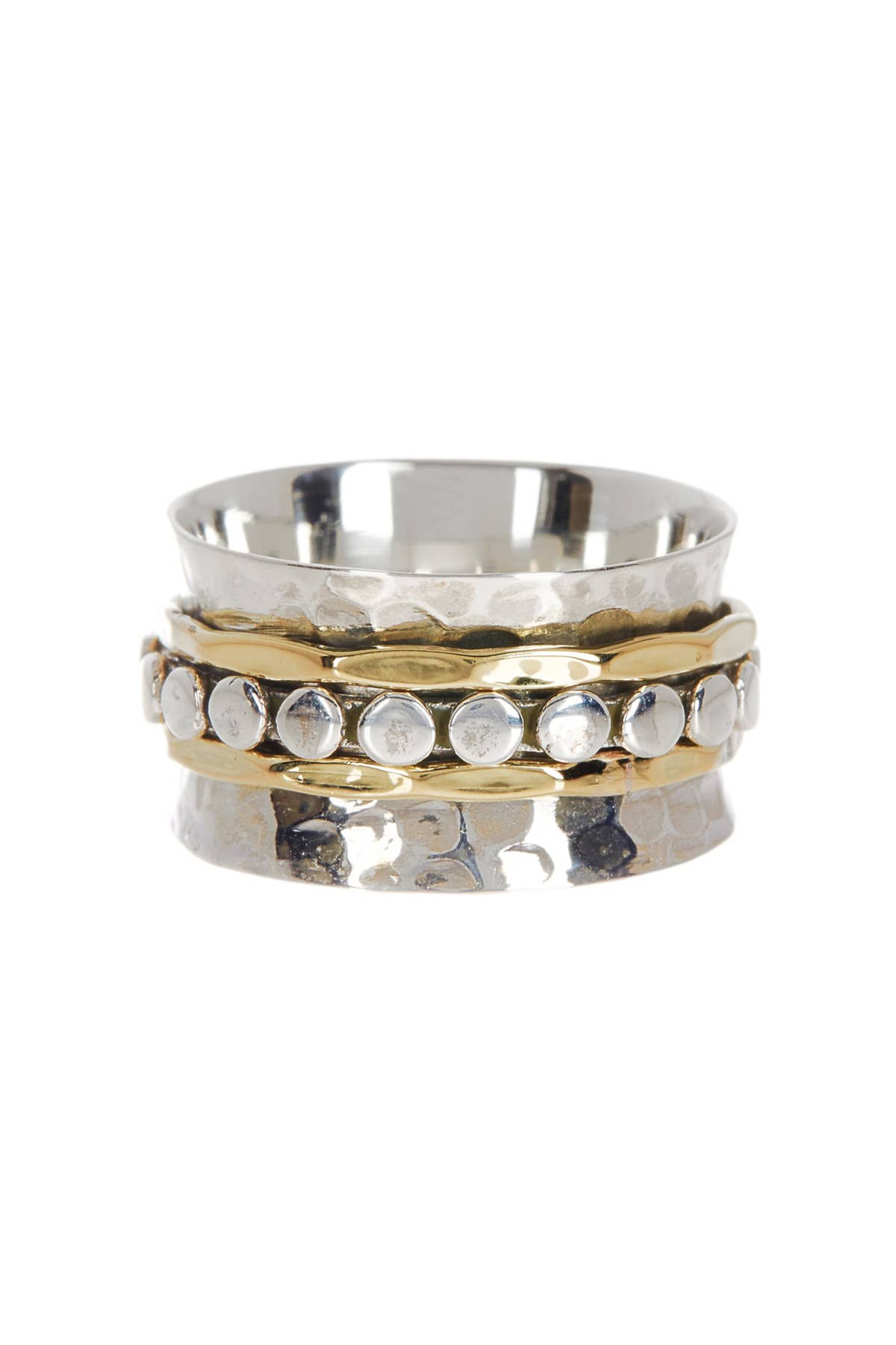 Zoey Simmons - Raised Texture Spinner Ring - SP/GP