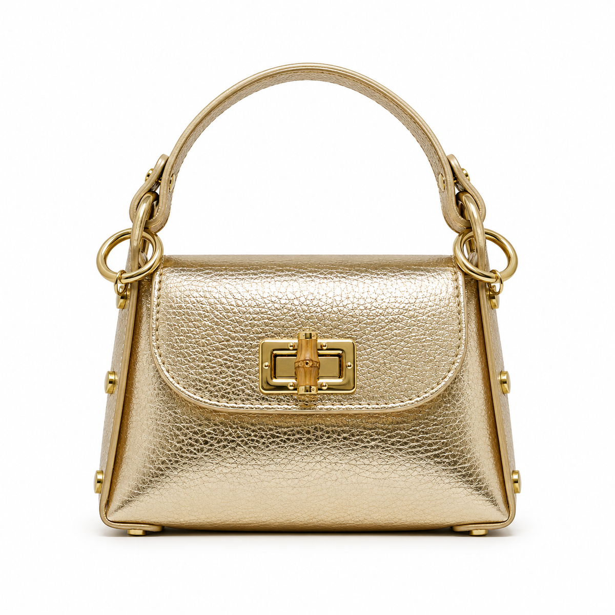 German Fuentes Handbags - GF1075 GENUINE ITALIAN LEATHER  BAMBOO CLASP, CROSSBODY BAG