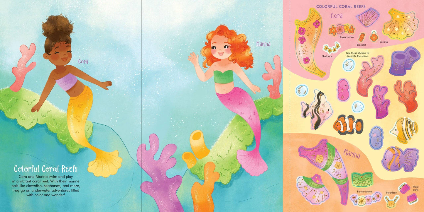 Peter Pauper Press - Mermaids Sticker Doll Dress-Up Book