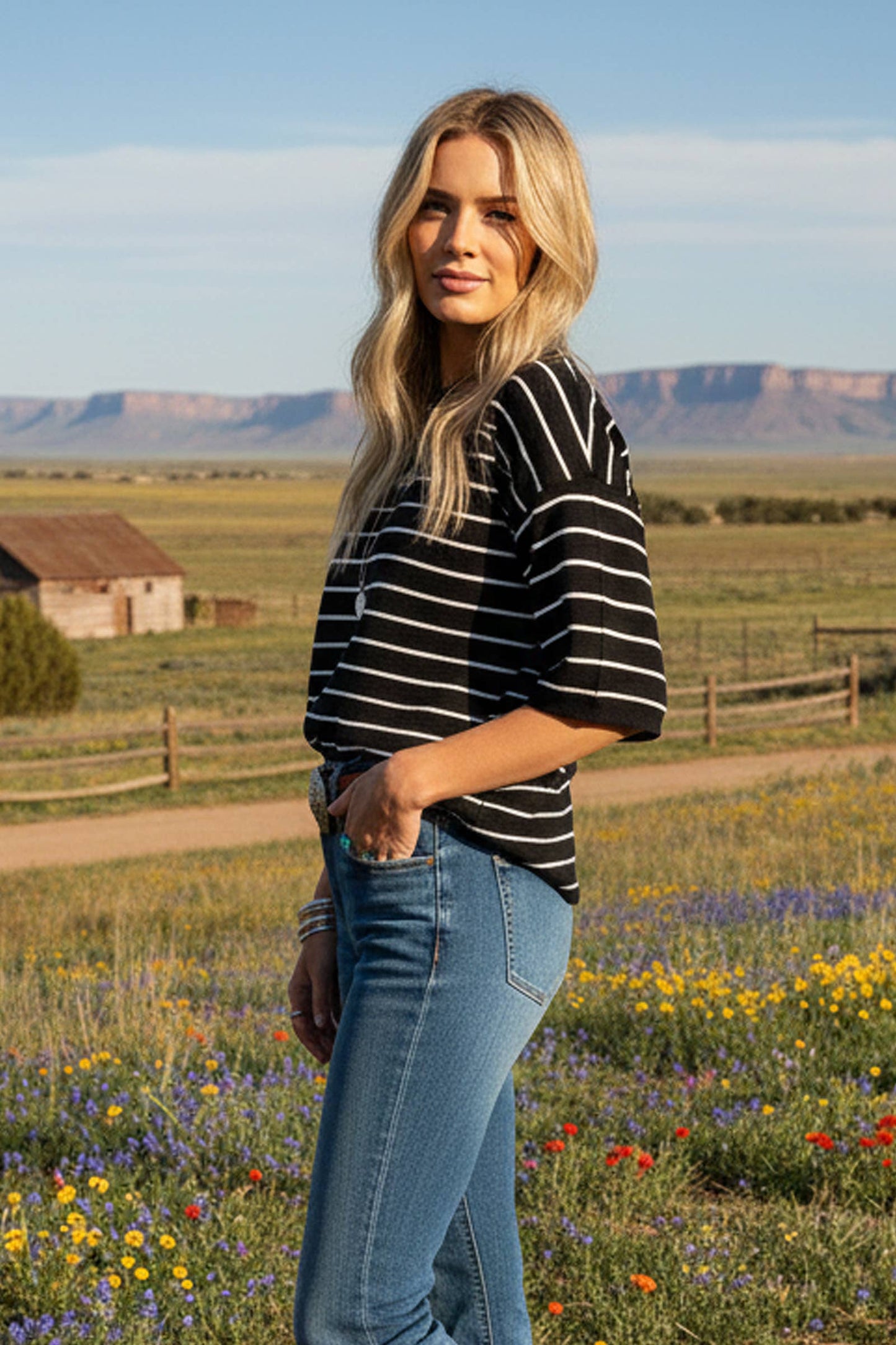 Sewn and Seen - Striped Knit Short Sleeve Top