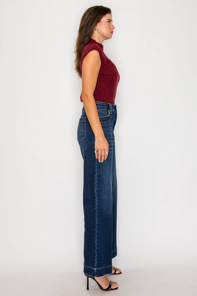 ARTEMIS VINTAGE - TUMMY CONTROL HIGH RISE A LINE WIDE LEG JEANS