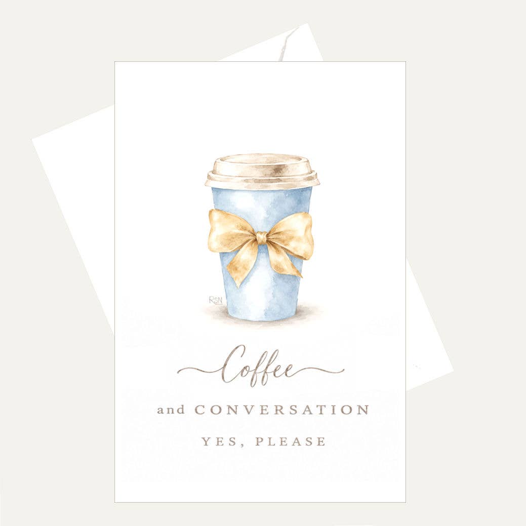 Bellflower Girl - Coffee & Conversation | Watercolor | Friendship Card