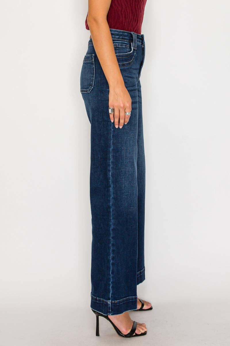 ARTEMIS VINTAGE - TUMMY CONTROL HIGH RISE A LINE WIDE LEG JEANS