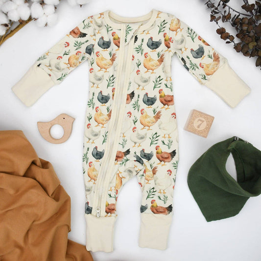 Earthy - Organic Cotton Baby Pajamas 2-Way Zip Front Zipper Sleeper, Flax