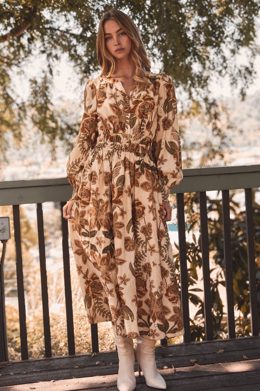 Oddi - Floral Printed Midi Dress