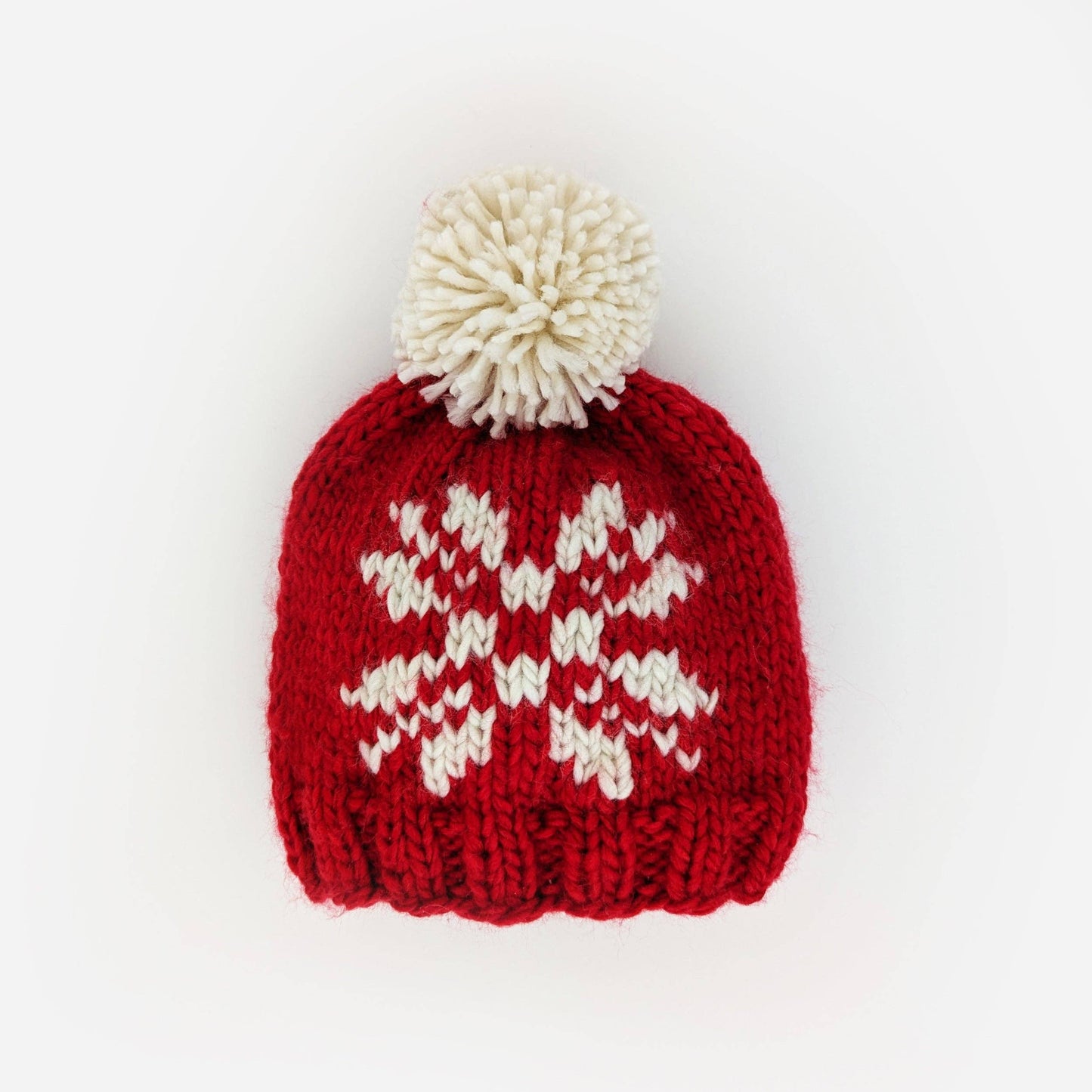 Huggalugs - Snowflake Red Beanie Hat for Baby & Kids