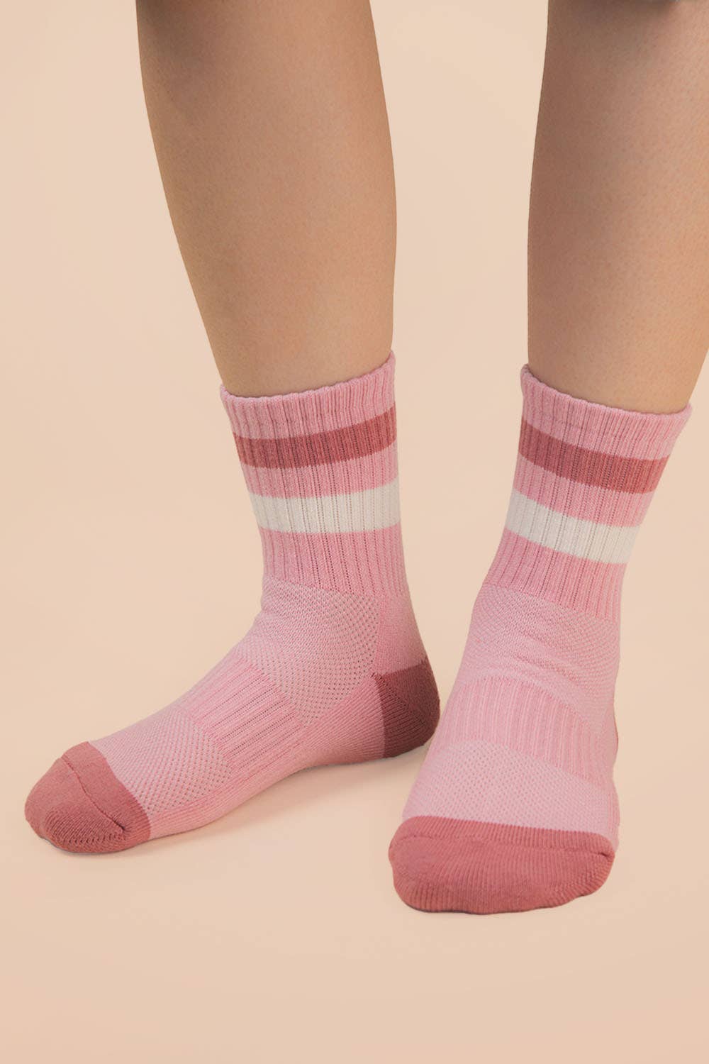 VERY J - SC10025C - Color Block Stripe Crew Socks