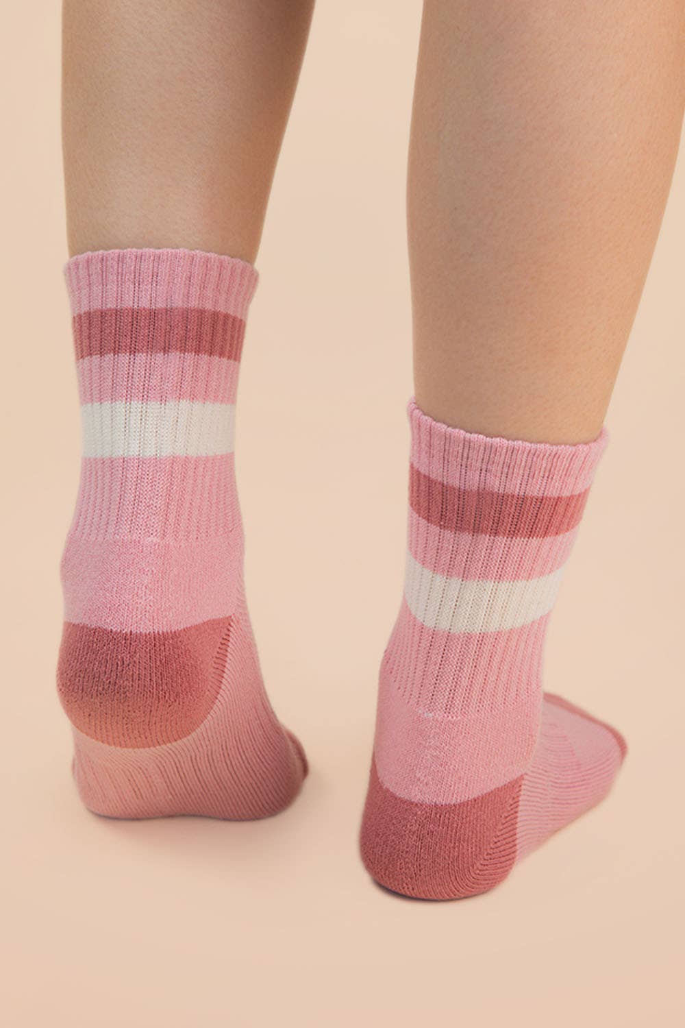 VERY J - SC10025C - Color Block Stripe Crew Socks
