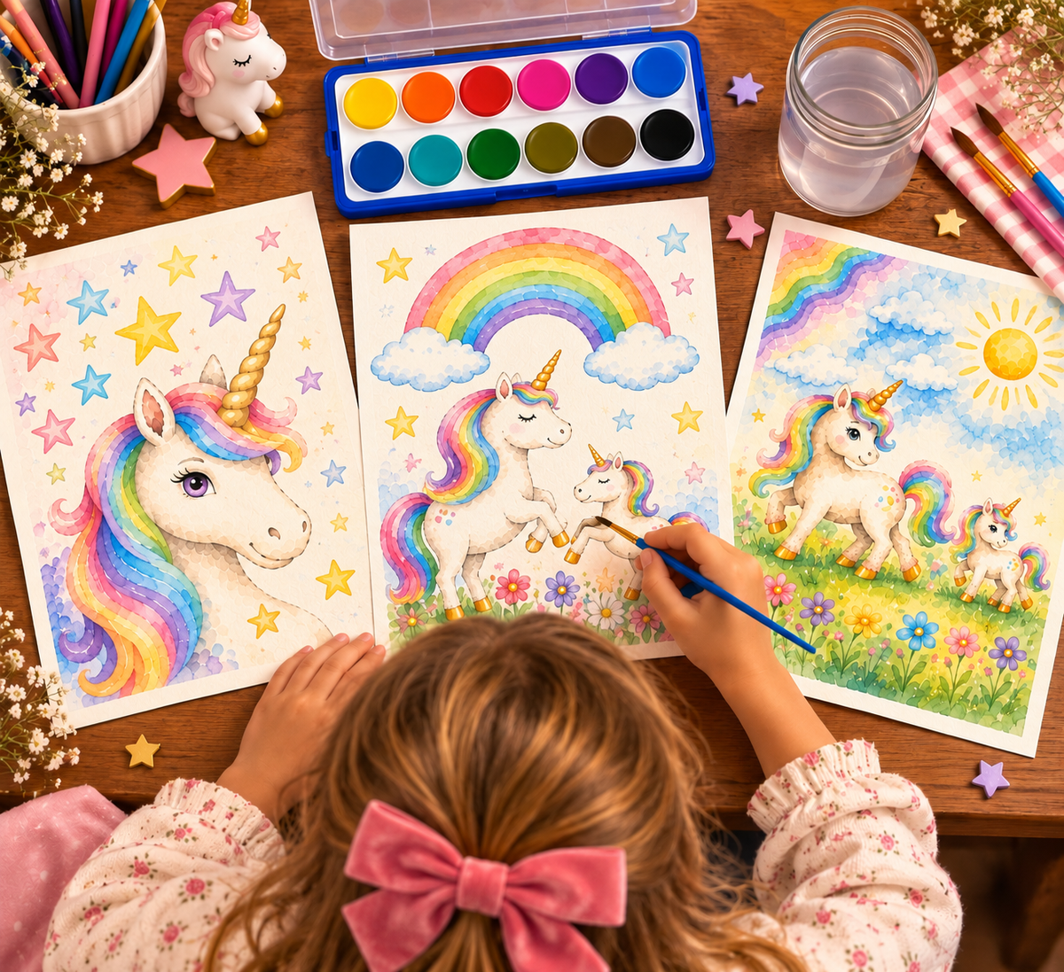 Jessie Marie Creative - Watercolor Art Kit: Unicorn Theme Designs