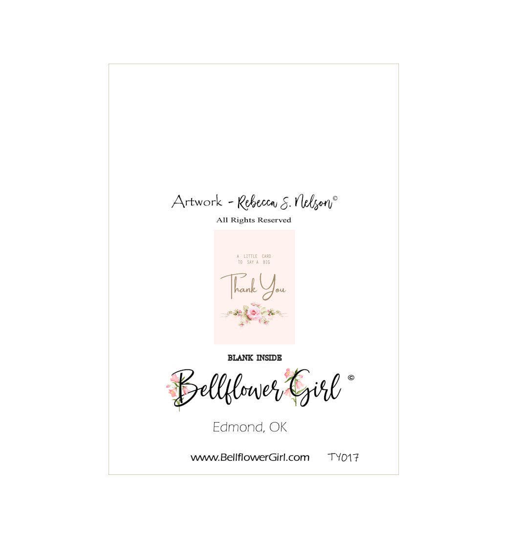 Bellflower Girl -  A Little Card... Big Thank You - Watercolor - Friend Card