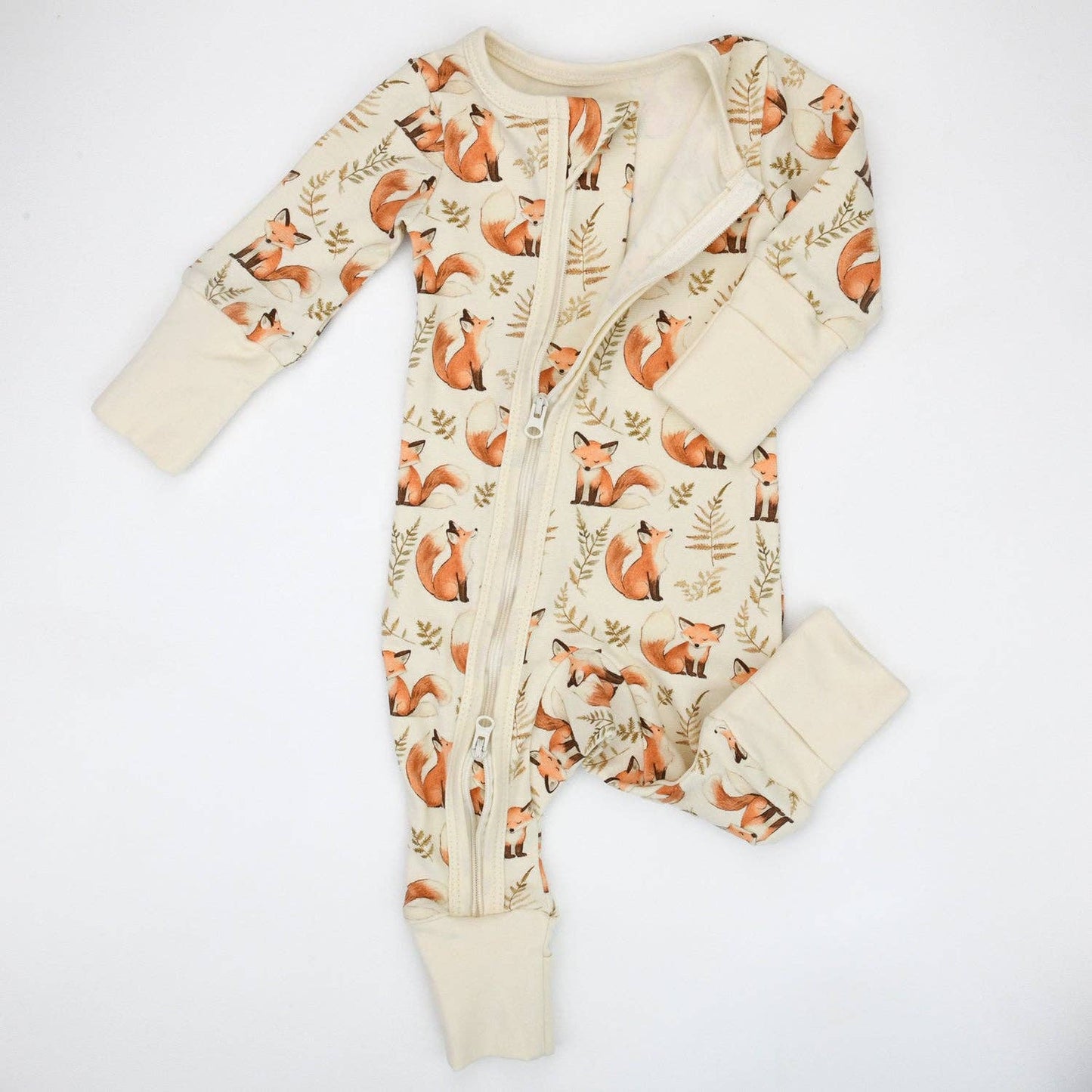 Earthy - Organic Cotton Baby Pajamas 2-Way Zip Front Zipper Sleeper, Rusty