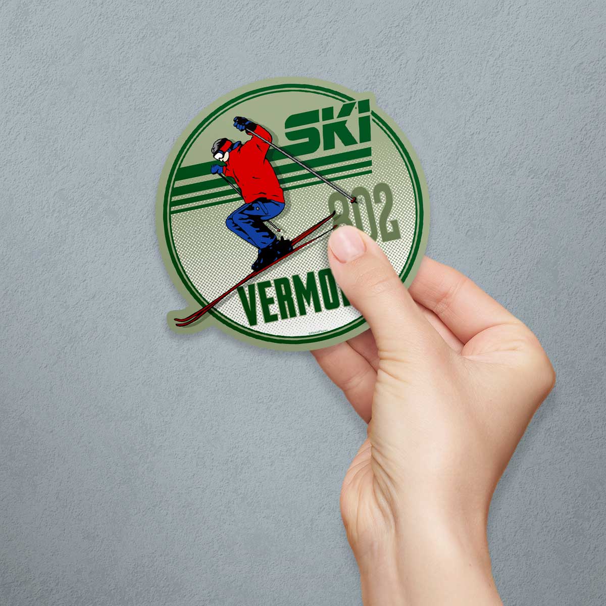 RetroPlanet - Ski Vermont Die Cut Sticker Retro Style VT Sticker