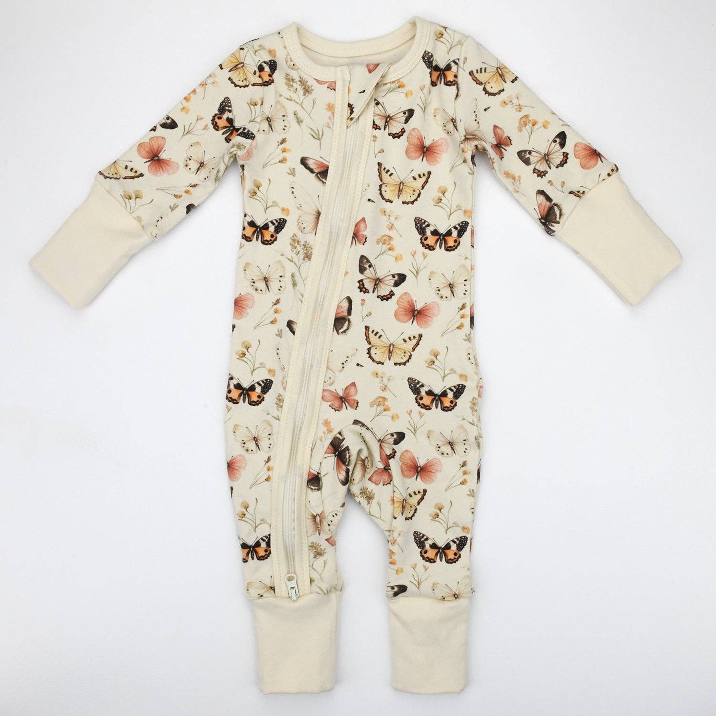 Earthy - Organic Cotton Baby Pajamas 2-Way Zip Front Zipper Sleeper, Audrey