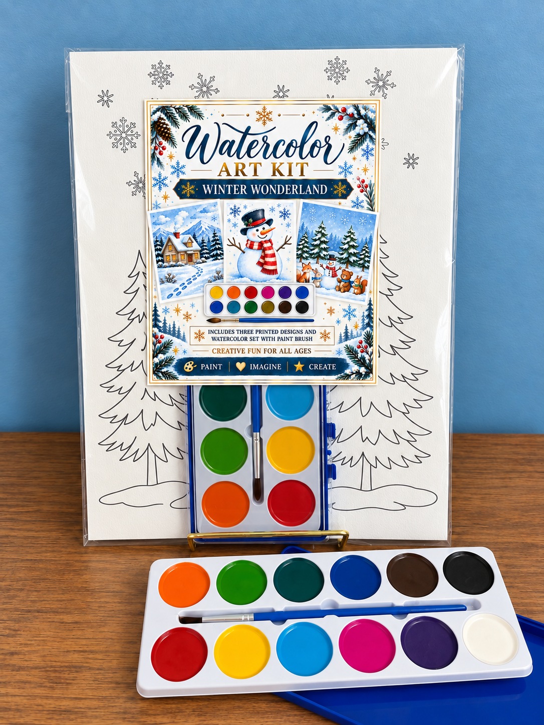 Jessie Marie Creative - Watercolor Art Kit: Winter Wonderland Snowman Theme Designs