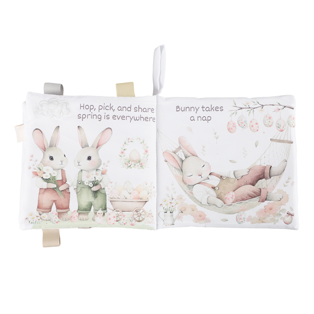 Ali+Oli - Happy Easter 10-Page Crinkle Soft Cloth Baby Book Taggies
