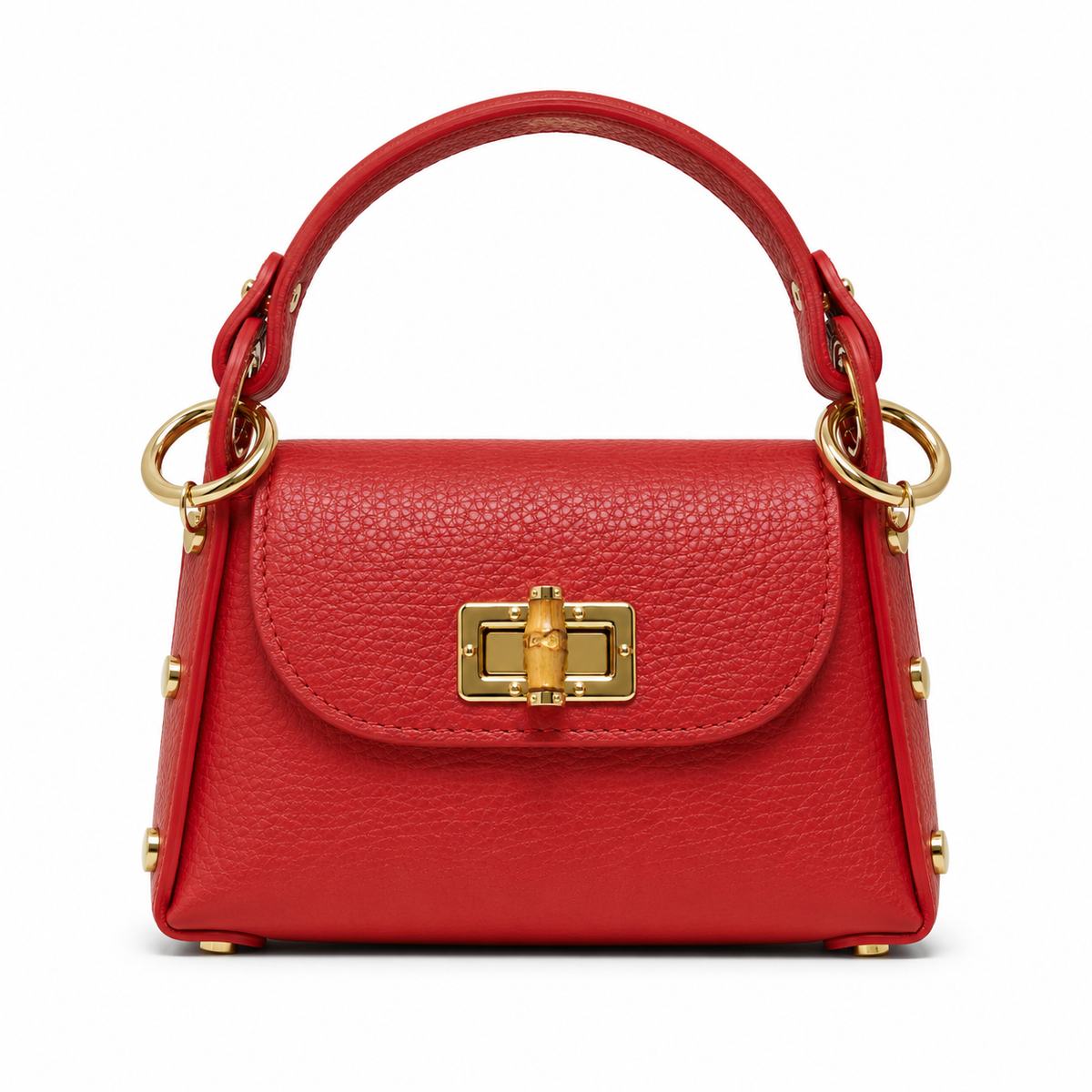 German Fuentes Handbags - GF1075 GENUINE ITALIAN LEATHER  BAMBOO CLASP, CROSSBODY BAG