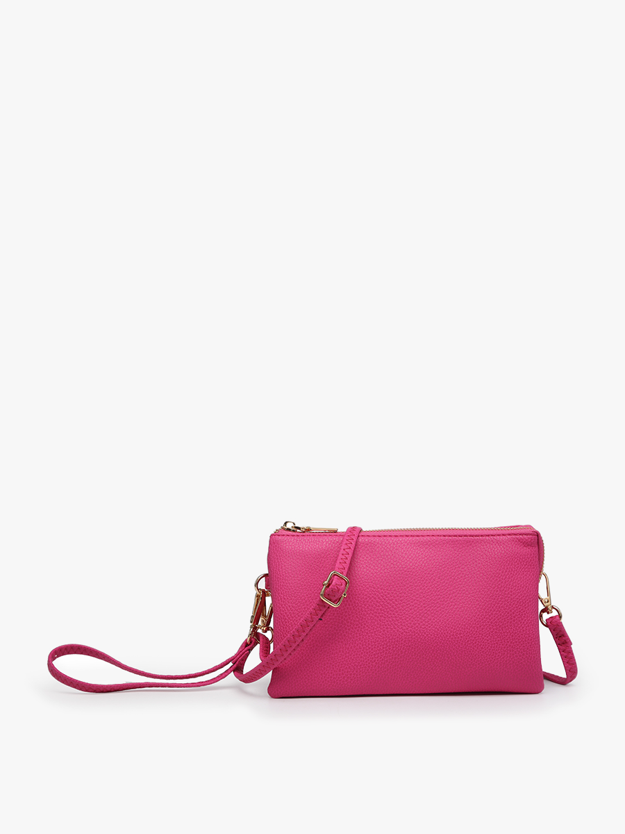 Jen & Co. - M013 Riley Monogrammable 3 Compartment Crossbody/Wristlet