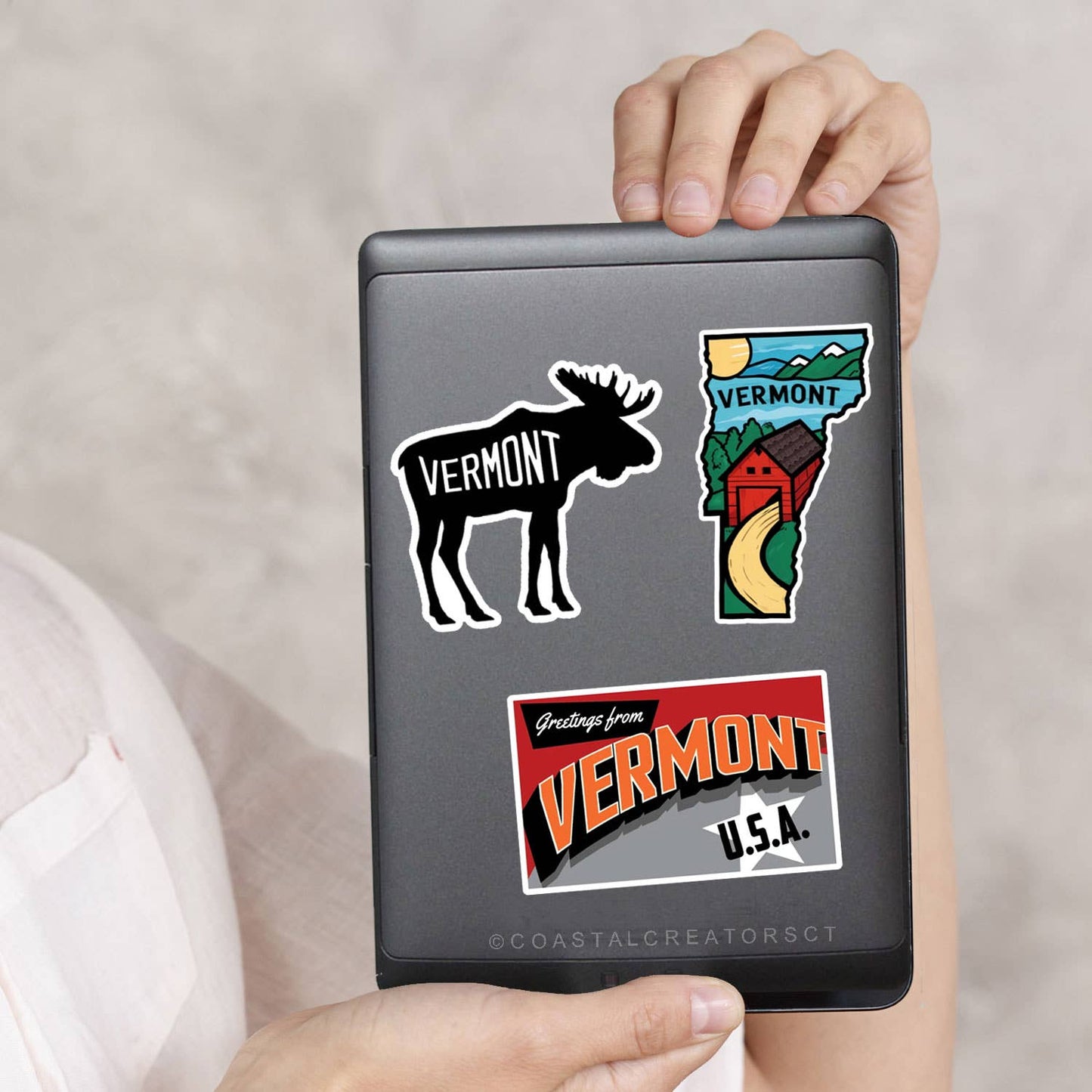 Coastal Creators of Connecticut - Vermont Moose Laptop Water Bottle Sticker