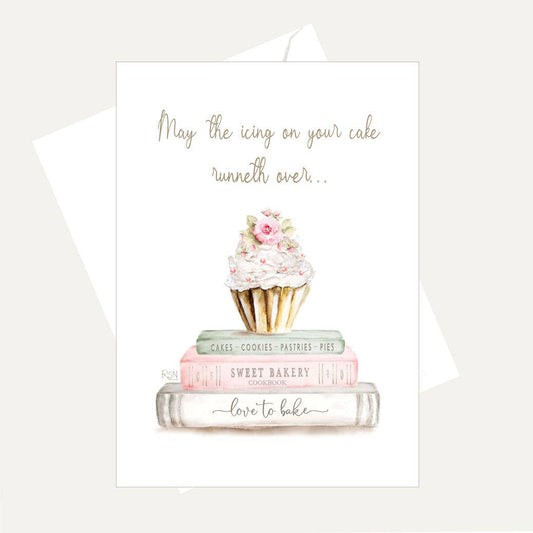 Bellflower Girl - May Icing on Your Cake Run Over - Watercolor Birthday Card