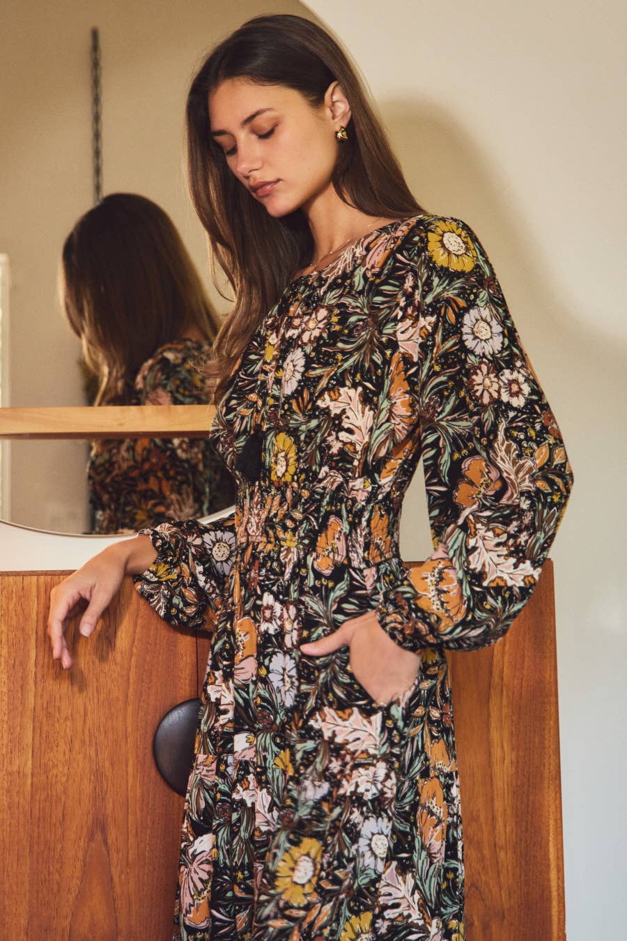Oddi - Floral Print Midi Dress