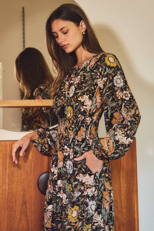 Oddi - Floral Print Midi Dress