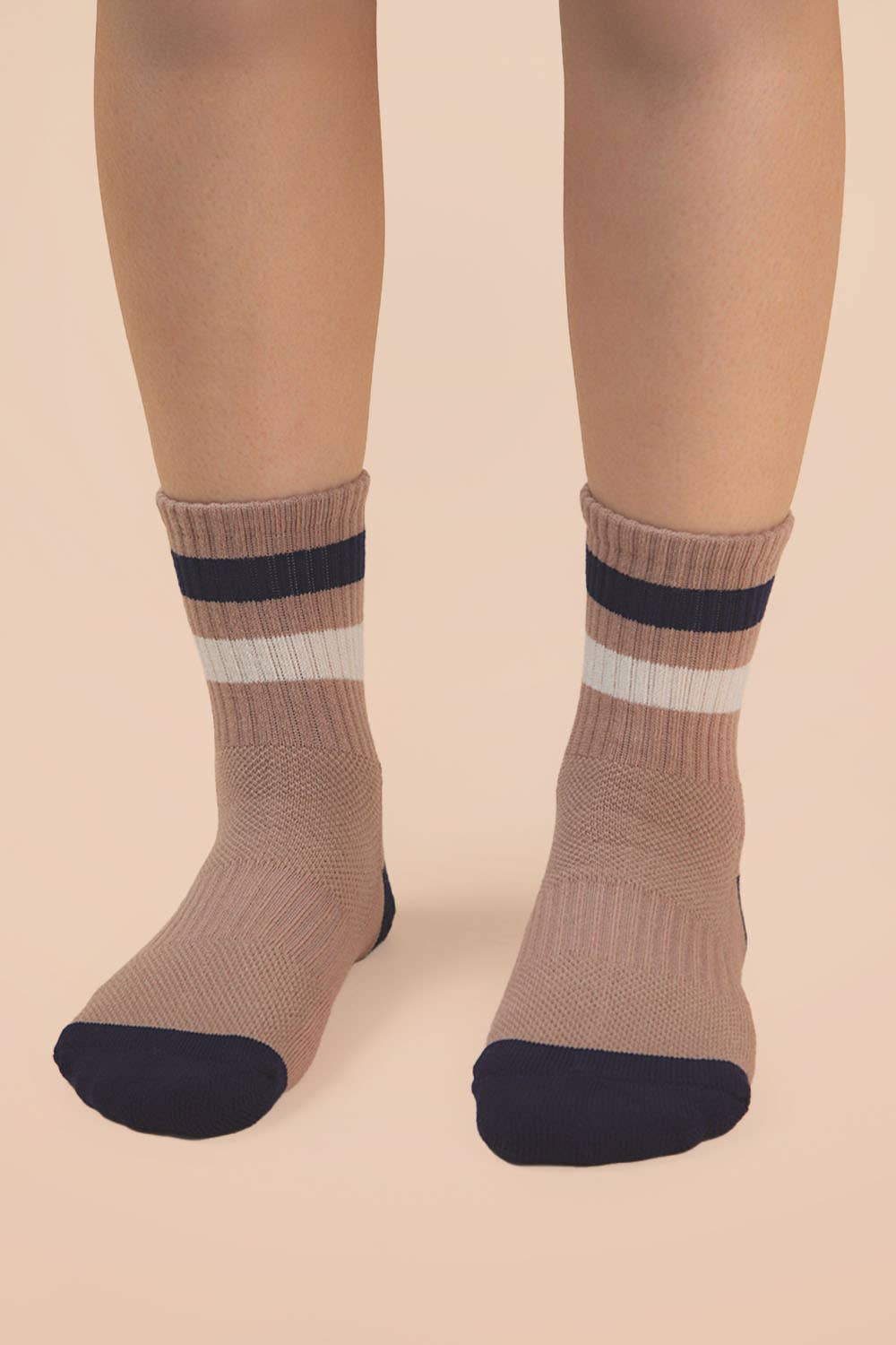 VERY J - SC10025C - Color Block Stripe Crew Socks